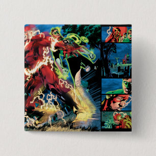 Bóton Quadrado 5.08cm Painel instantâneo e verde da lanterna