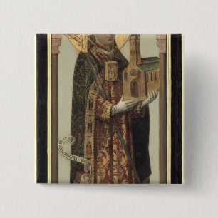 Bóton Quadrado 5.08cm Painel votiva que descreve St. Ansgar, 1457