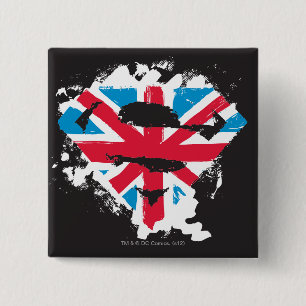 Bóton Quadrado 5.08cm Paint Strokes British S-Shield