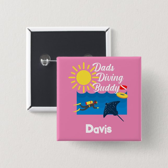 Bóton Quadrado 5.08cm Pais Difundindo Design de Buddy - Botão Quadrado (Frente & Verso)