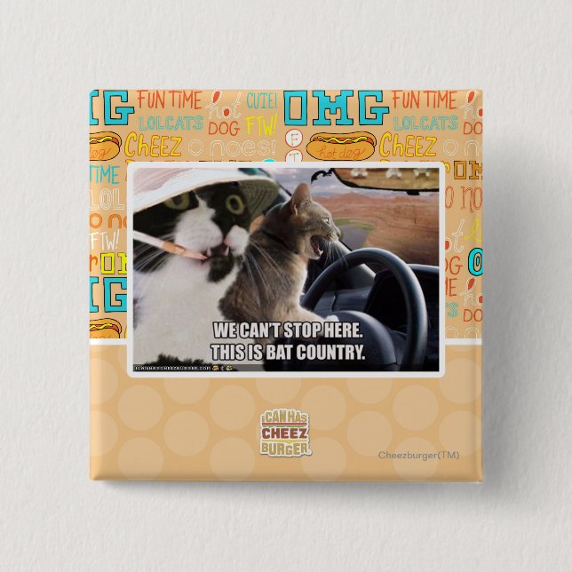 Bóton Quadrado 5.08cm País do bastão (Frente)