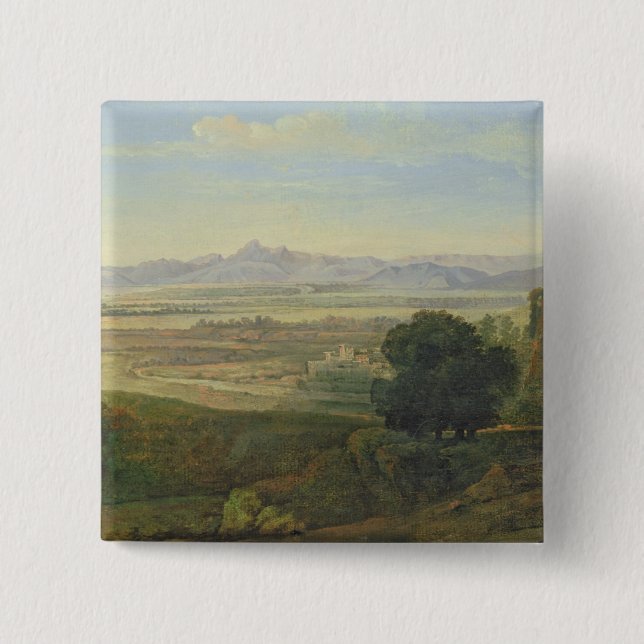 Bóton Quadrado 5.08cm Paisagem de Campagna (Frente)