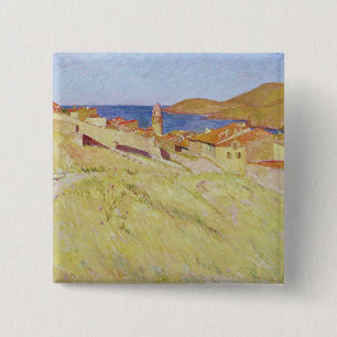 Bóton Quadrado 5.08cm Paisagem de Collioure