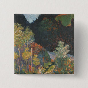 Bóton Quadrado 5.08cm Paisagem de Paul Gauguin