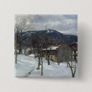 Bóton Quadrado 5.08cm Paisagem do inverno perto de Kutterling, 1899