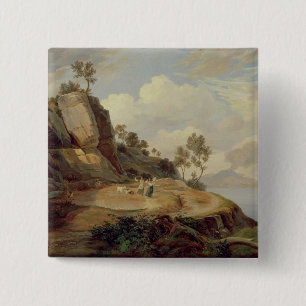 Bóton Quadrado 5.08cm Paisagem em Italia