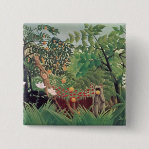 Bóton Quadrado 5.08cm Paisagem exótica, 1910