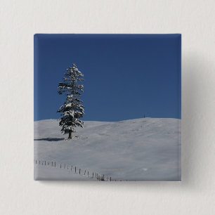 Bóton Quadrado 5.08cm Paisagem fria nevado 4 do inverno