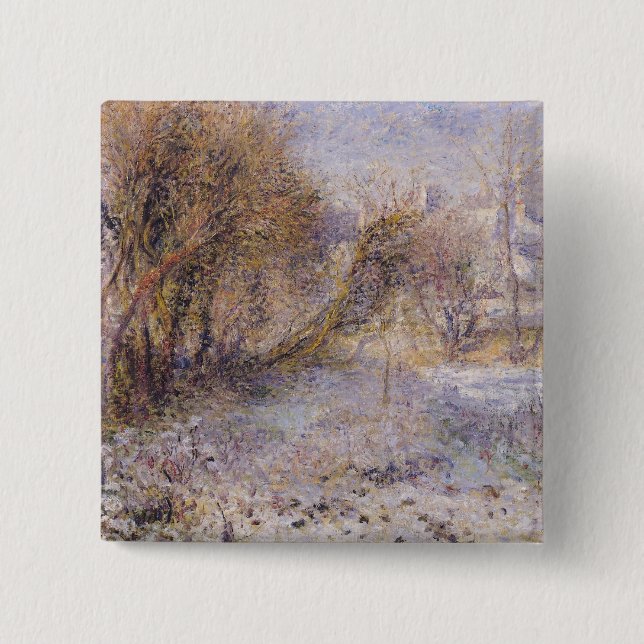 Bóton Quadrado 5.08cm Paisagem nevado (Frente)
