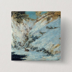 Bóton Quadrado 5.08cm Paisagem nevado, 1866