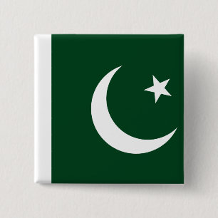 Bóton Quadrado 5.08cm Pakistan (Pakistani) Flag