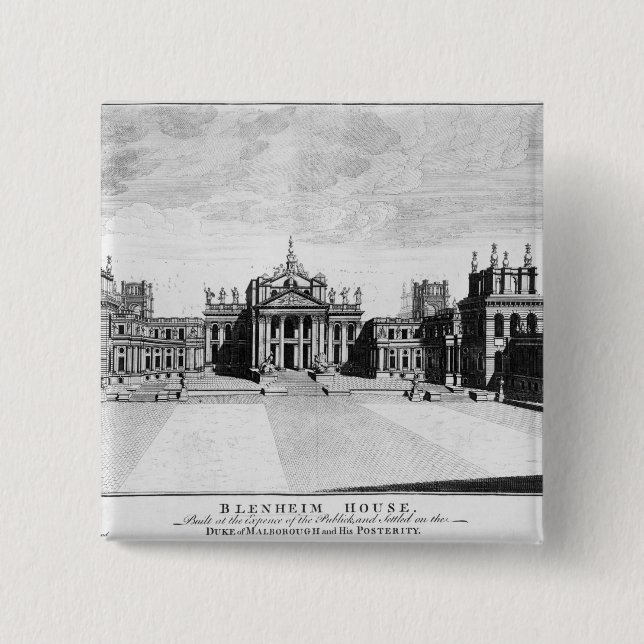 Bóton Quadrado 5.08cm Palácio de Blenheim (Frente)