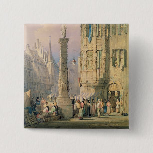Bóton Quadrado 5.08cm Palácio do Bishop, Wurzburg