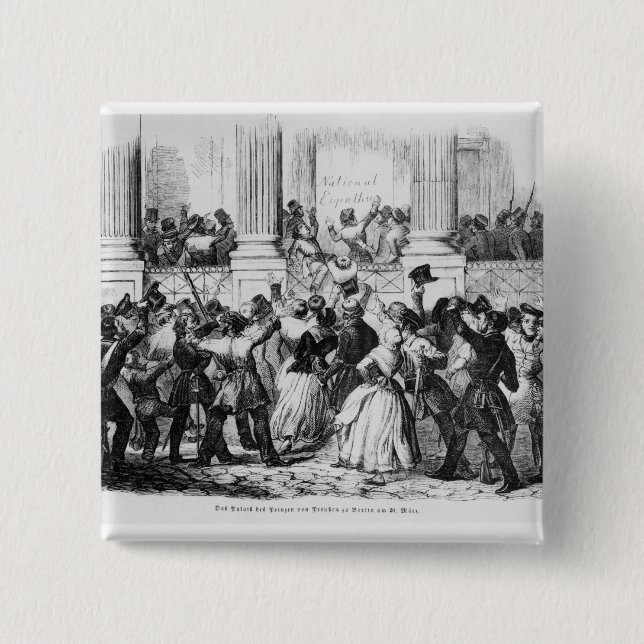 Bóton Quadrado 5.08cm Palácio dos príncipes de Prússia em Berlim (Frente)