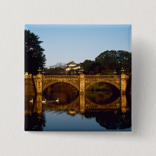 Bóton Quadrado 5.08cm Palácio Imperial, Ponte Nijubashi, Tóquio, Japão