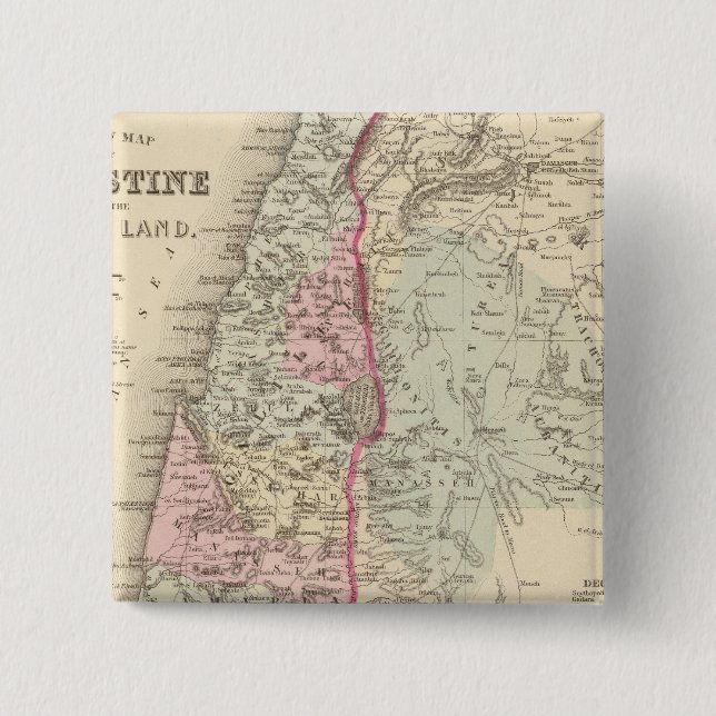 Bóton Quadrado 5.08cm Palestina, Jerusalém (Frente)