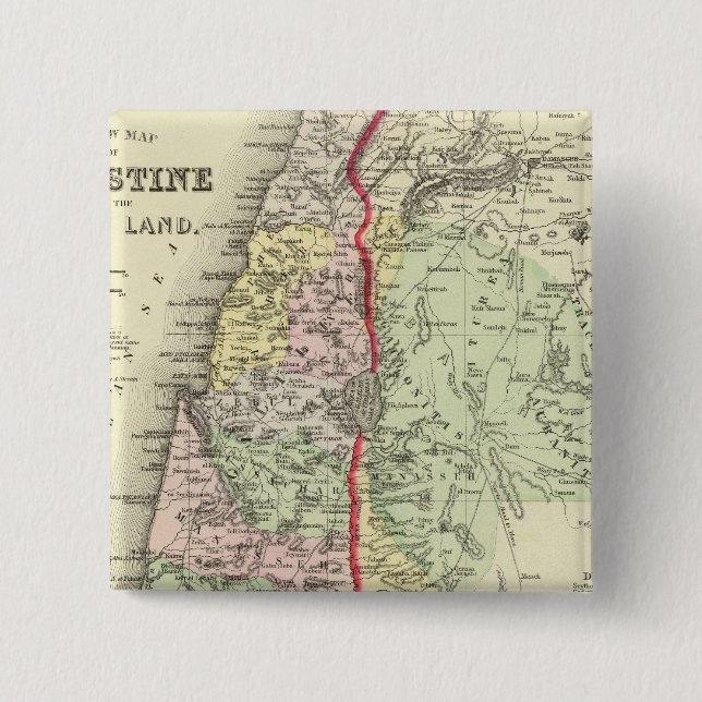 Bóton Quadrado 5.08cm Palestina, Jerusalém 2 (Frente)