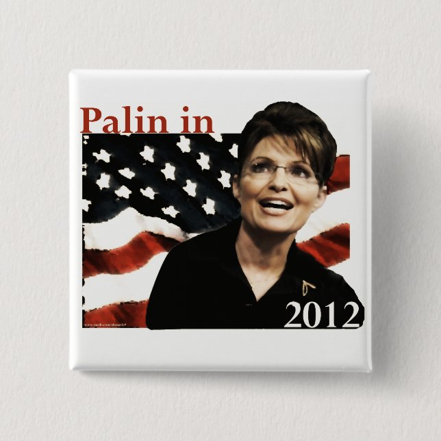Bóton Quadrado 5.08cm Palin para o presidente em 2012 (Frente)