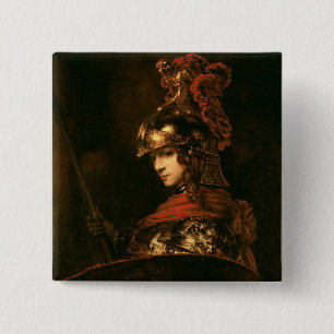 Bóton Quadrado 5.08cm Pallas Athena ou, Figura blindada, 1664-65