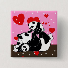 Bóton Quadrado 5.08cm pandas "urso panda" "bebê panda" "panda" "panda"