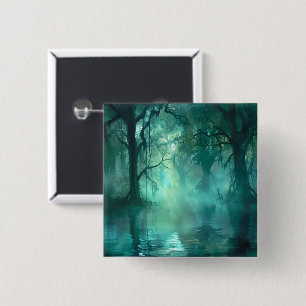Bóton Quadrado 5.08cm Pântano Verde assustador