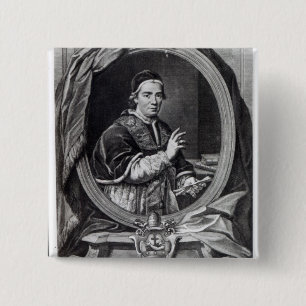 Bóton Quadrado 5.08cm Papa Clemente XIV, gravado por Domencio Cunego
