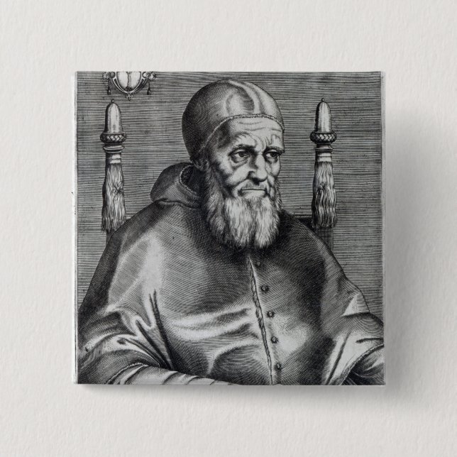 Bóton Quadrado 5.08cm Papa Julius II (Frente)
