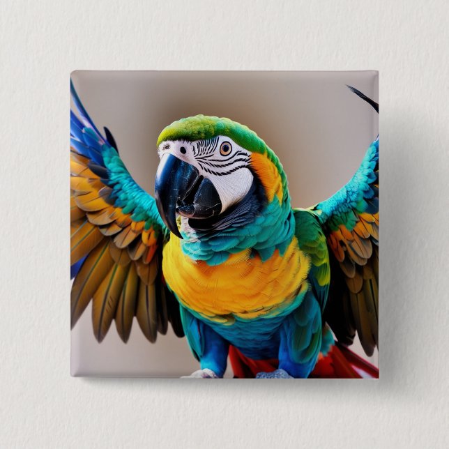 Bóton Quadrado 5.08cm Papagaio (Frente)