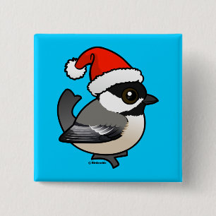 Bóton Quadrado 5.08cm Papai noel do Chickadee