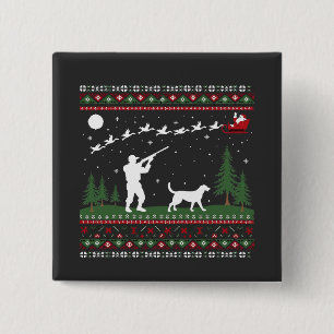 Bóton Quadrado 5.08cm Papais noeis da temporada de caça ao suéter de Nat