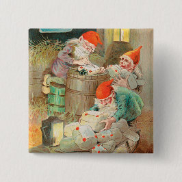 Bóton Quadrado 5.08cm Papais noeis de Natal suecos (por Jenny Nyström)