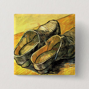 Bóton Quadrado 5.08cm Par de Couro Clogs de Vincent van Gogh