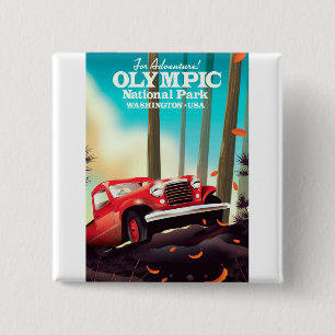 Bóton Quadrado 5.08cm Para a aventura! Parque nacional olímpico