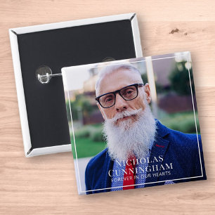 Bóton Quadrado 5.08cm Para Sempre Em Nossos Corações Fotografia Memori