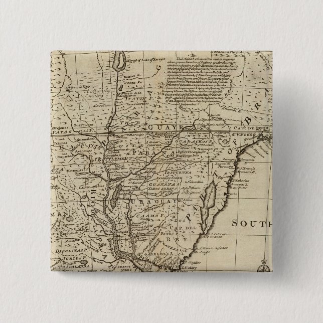 Bóton Quadrado 5.08cm Paraguai (Frente)