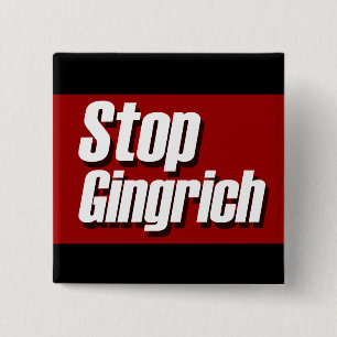 Bóton Quadrado 5.08cm Pare o Pin da campanha politica de Gingrich