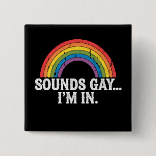 Bóton Quadrado 5.08cm Parece Gay Estou no Arco-íris LGBTQ Vintage Retro