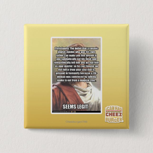 Bóton Quadrado 5.08cm Parece o Legit (Frente)