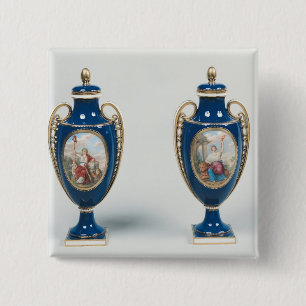 Bóton Quadrado 5.08cm Pares de vasos de Sevres decorados com alegórico