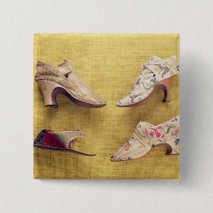Bóton Quadrado 5.08cm Pares dos calçados bordados, c.1714