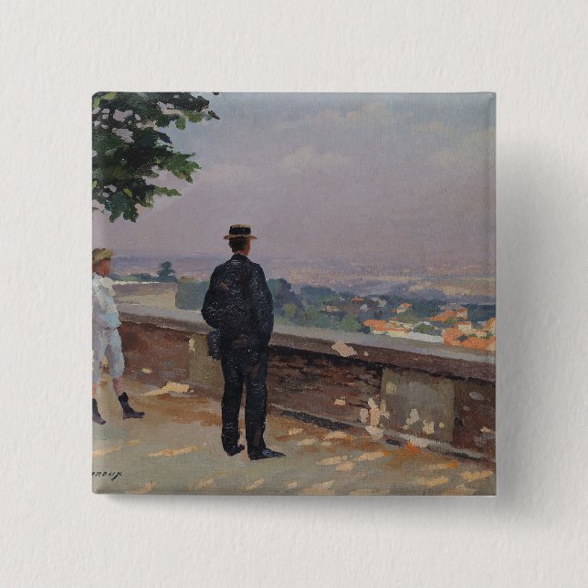 Bóton Quadrado 5.08cm Paris do obervatório em Meudon (Frente)