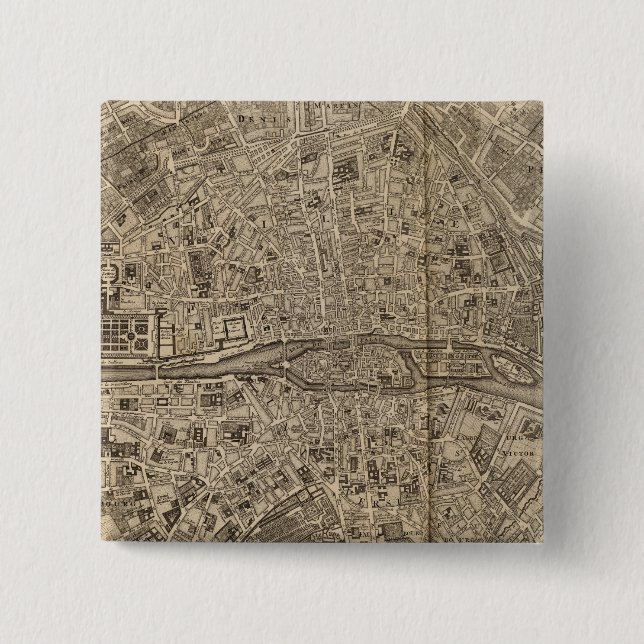 Bóton Quadrado 5.08cm Paris França (Frente)