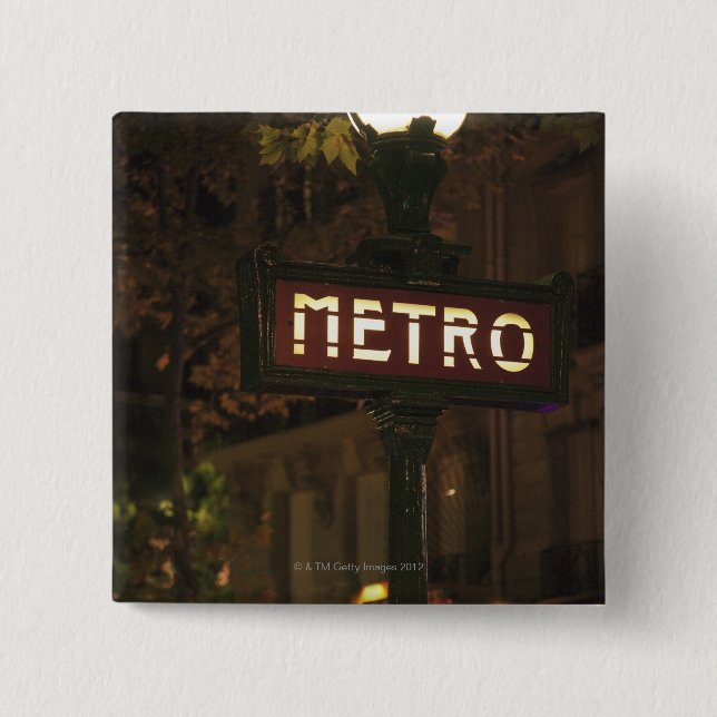 Bóton Quadrado 5.08cm Paris, França. (Frente)