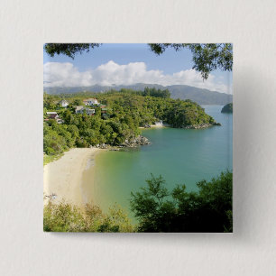 Bóton Quadrado 5.08cm Parque Nacional Abel Tasman, Nelson, Nova Zelândia