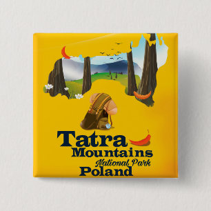 Bóton Quadrado 5.08cm Parque Nacional das Montanhas Tatra, Polônia