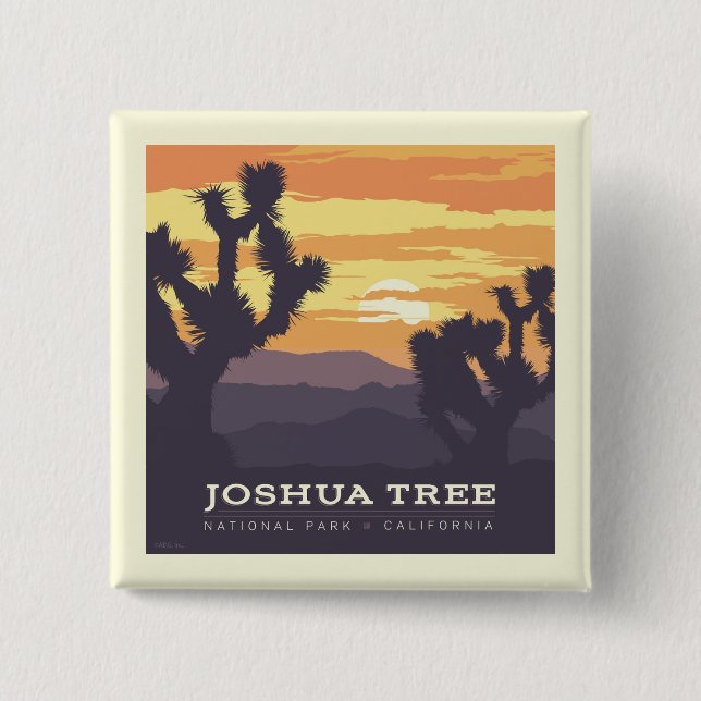 Bóton Quadrado 5.08cm Parque Nacional Joshua Tree | Califórnia (Frente)