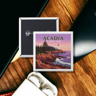 Bóton Quadrado 5.08cm Parque Nacional Vintage Acadia