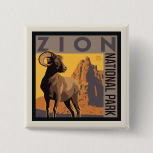 Bóton Quadrado 5.08cm Parque Nacional Zion Ram