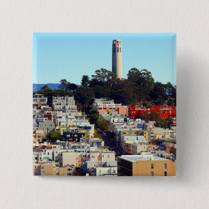 Bóton Quadrado 5.08cm parque pioneiro de San Francisco