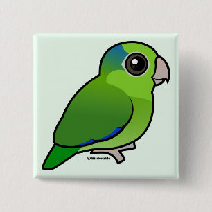 Bóton Quadrado 5.08cm Parrotlet pacífico verde